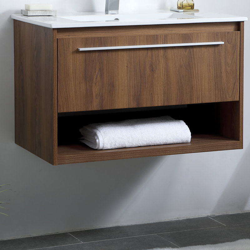 Leatherhead 30" WallMounted Single Bathroom Vanity Set & Reviews